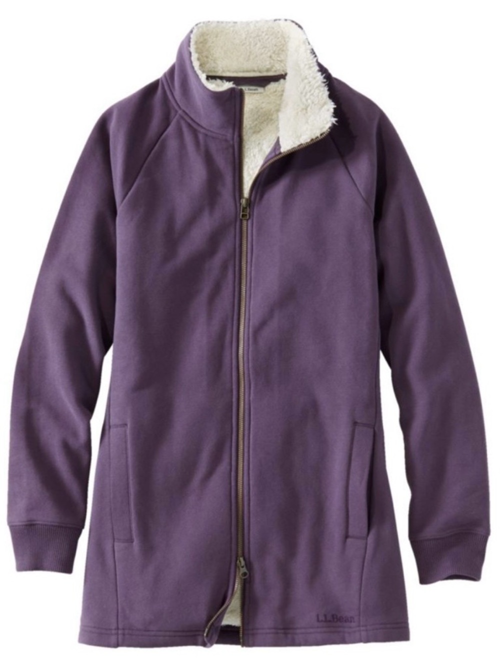 NWT Women's L.L.Bean 1912 Sweatshirt, Sherpa-Lined Full-Zip Tunic - XS